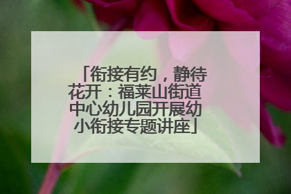 衔接有约，静待花开：福莱山街道中心幼儿园开展幼小衔接专题讲座