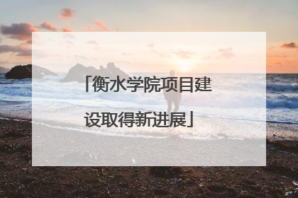 衡水学院项目建设取得新进展