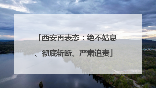 西安再表态：绝不姑息、彻底斩断、严肃追责