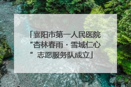 襄阳市第一人民医院“杏林春雨・雪域仁心”志愿服务队成立