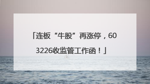 连板“牛股”再涨停，603226收监管工作函！