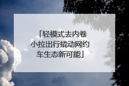 轻模式去内卷 小拉出行撬动网约车生态新可能
