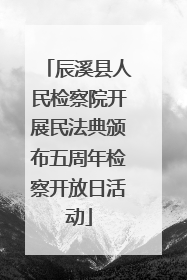 辰溪县人民检察院开展民法典颁布五周年检察开放日活动