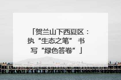 贺兰山下西夏区：执“生态之笔” 书写“绿色答卷”