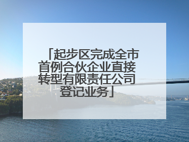 起步区完成全市首例合伙企业直接转型有限责任公司登记业务