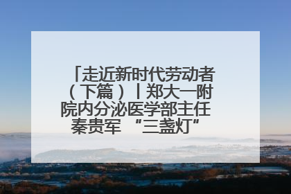 走近新时代劳动者（下篇）丨郑大一附院内分泌医学部主任秦贵军 “三盏灯”下的医者人生