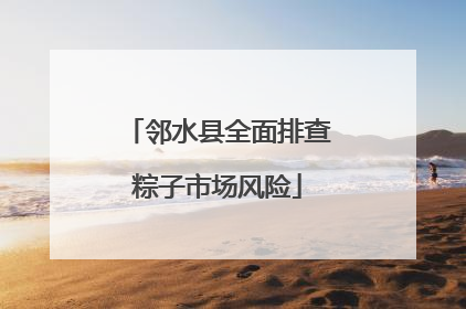 邻水县全面排查粽子市场风险