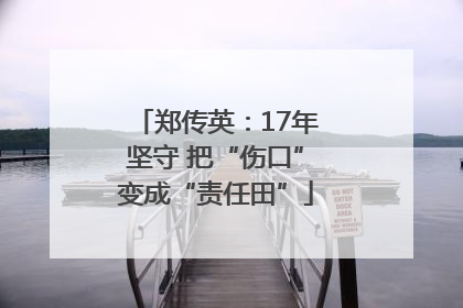 郑传英：17年坚守 把“伤口”变成“责任田”