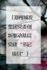 郑州城发集团党委创新驱动基层党建“书记项目”