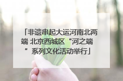 非遗串起大运河南北两端 北京西城区“河之端”系列文化活动举行