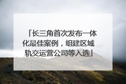 长三角首次发布一体化最佳案例，组建区域轨交运营公司等入选