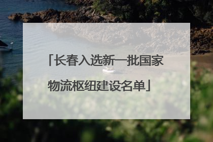 长春入选新一批国家物流枢纽建设名单