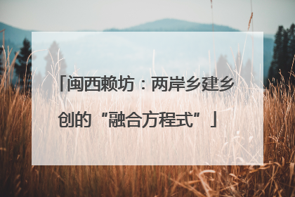 闽西赖坊：两岸乡建乡创的“融合方程式”