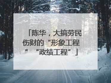 陈华，大搞劳民伤财的“形象工程”“政绩工程”