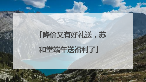 降价又有好礼送，苏和堂端午送福利了