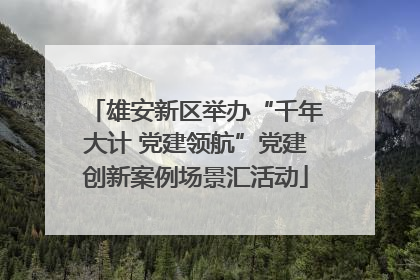 雄安新区举办“千年大计 党建领航”党建创新案例场景汇活动