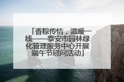 香粽传情，温暖一线——泰安市园林绿化管理服务中心开展端午节慰问活动