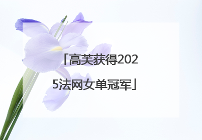 高芙获得2025法网女单冠军