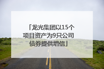 龙光集团以15个项目资产为9只公司债券提供增信