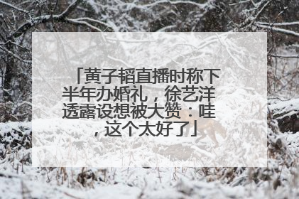 黄子韬直播时称下半年办婚礼，徐艺洋透露设想被大赞：哇，这个太好了