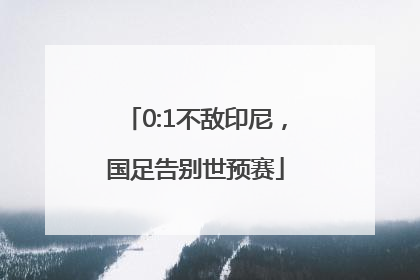 0:1不敌印尼，国足告别世预赛