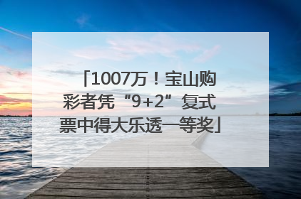 1007万！宝山购彩者凭“9+2”复式票中得大乐透一等奖