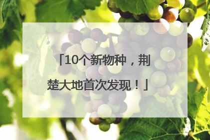 10个新物种，荆楚大地首次发现！