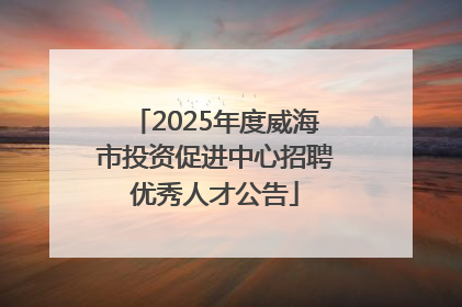 2025年度威海市投资促进中心招聘优秀人才公告