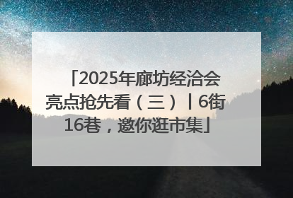 2025年廊坊经洽会亮点抢先看（三）丨6街16巷，邀你逛市集