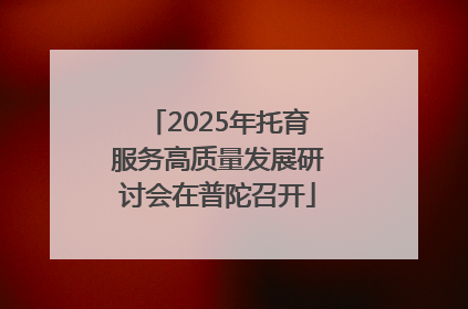 2025年托育服务高质量发展研讨会在普陀召开