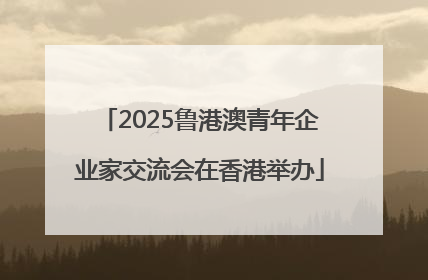 2025鲁港澳青年企业家交流会在香港举办