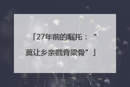 27年前的嘱托：“莫让乡亲戳脊梁骨”