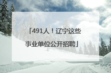 491人！辽宁这些事业单位公开招聘